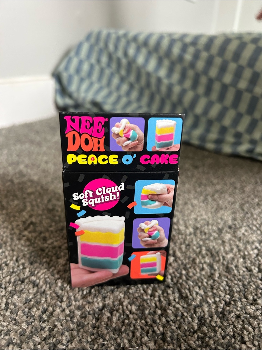 Nee Doh Peace O' Cake Stacking Squishy Toy — White, Teal, Yellow, Pink - Picture 2 of 4